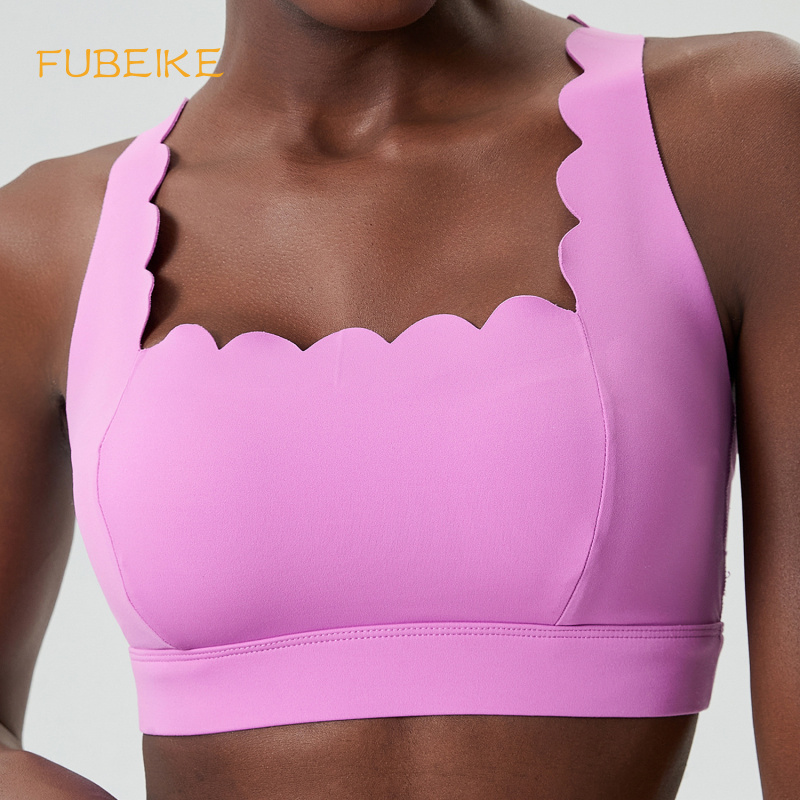 Sports Bra Racerback - FUBEIKE petite vague Double bandoulière sous-vêtements