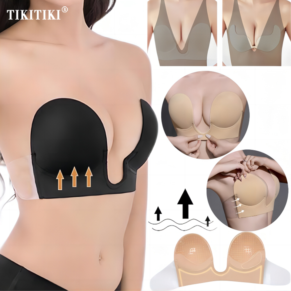 Backless Bra Sticky - Soutien-gorge invisible push-up sans bretelles, dos
