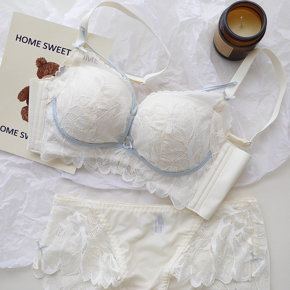 Underwire Bra Padded - Soutien-gorge Sexy en dentelle froncée pour