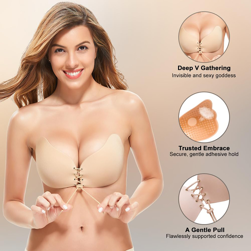 Backless Bra Sticky - 1/2 paires femmes été dos nu