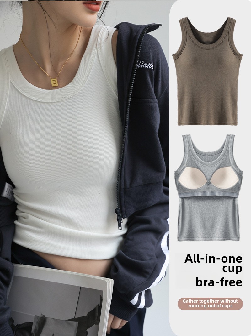 T Shirt Bra Seamless - Débardeur côtelé Modal sans couture pour