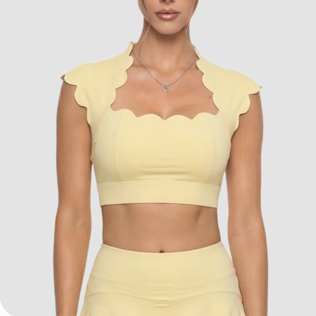 Sports Bra Racerback - Débardeur de sport ondulé pour femme,